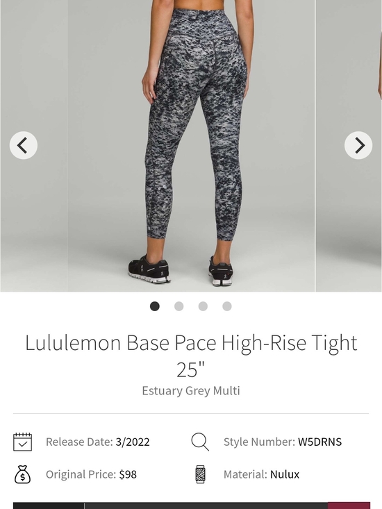 lululemon athletica Pants - lululemon athletica Base Pace High-Rise Tight 25" - Estuary Grey Multi